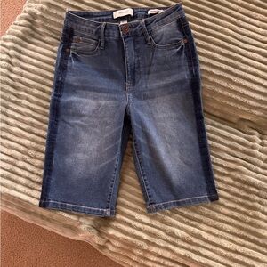 Skinnygirl Denim High-Rise Bermuda Shorts